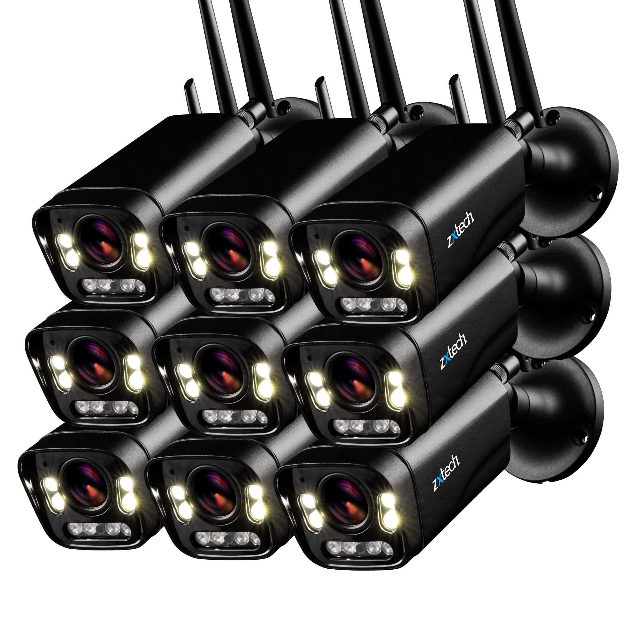 Zxtech 5MP/8MP/4K Wireless CCTV System - 9x WiFi Security Cameras Outdoor 2-Way-Audio Night Vision 9CH Sony Starvis | WF9D9Y