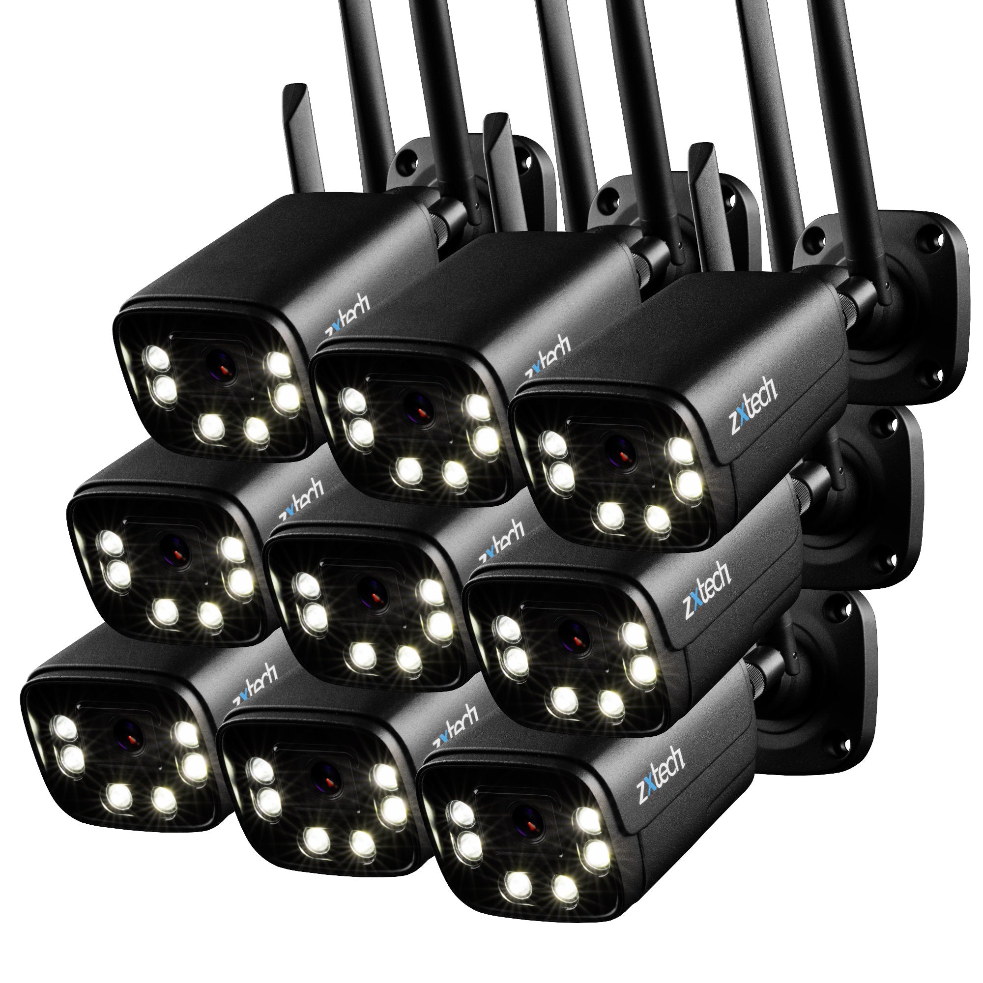 Zxtech 5MP/8MP/4K Wireless CCTV System - 9x WiFi Security Cameras Outdoor 2-Way-Audio Night Vision 9CH Sony Starvis | WF9D9Y