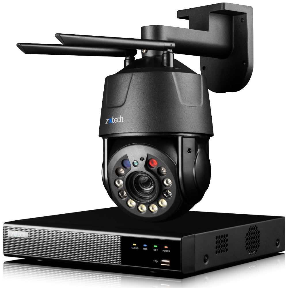 Zxtech 5MP/4K Wireless PTZ CCTV System - 1 x WiFi Security Camera 5X/10X/20X Auto Zoom Colour Night Vision Outdoor 2-Way-Audio 9CH Sony Starvis
