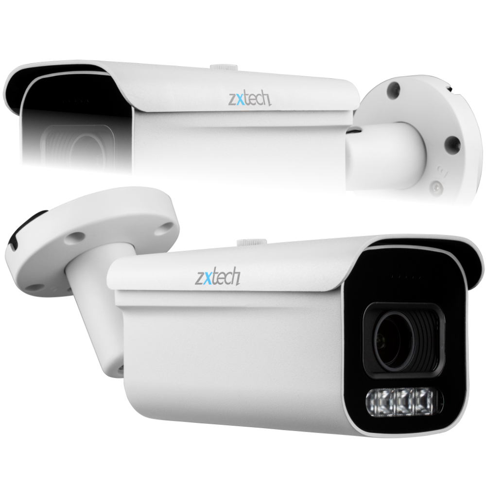 Zxtech 4K 8MP Bullet Auto Zoom PoE IP CCTV AI Camera | Face Recognition 60M IR Sony Starvis