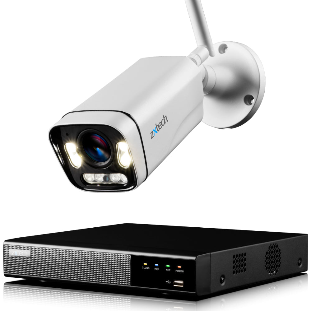 Zxtech 5MP/8MP/4K Wireless CCTV System - 1x WiFi Security Camera Outdoor 2-Way-Audio Night Vision 9CH Sony Starvis | WF1A9Y